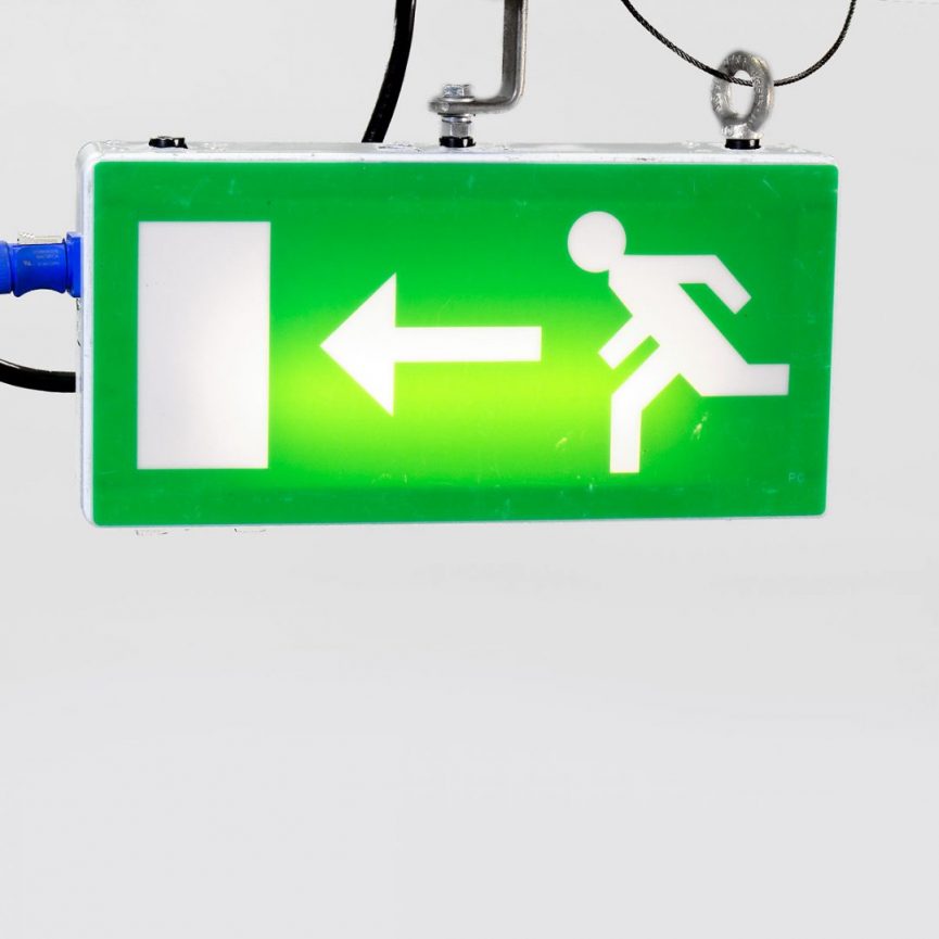 Maintained Fire Exit Sign Left
