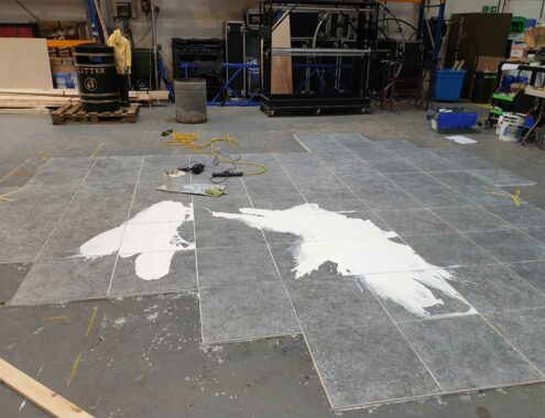 Midwich cuckoos fake spilt milk scenic painting on tiles