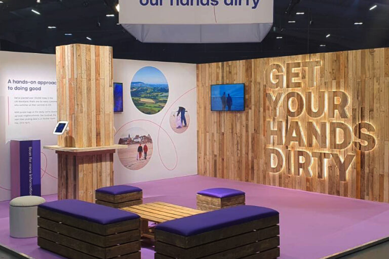 Utiltity Warehouse Service Sustainability 'Get your hands dirty' exhibition stand