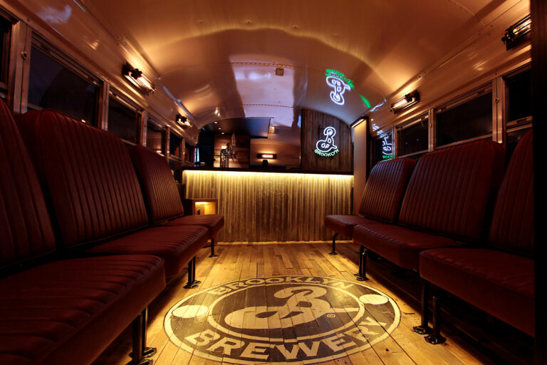 Brooklyn Lager Bus interior bar