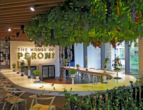 The House of Peroni bar with hanging plants
