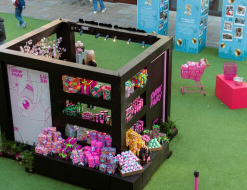 Lush Snow Fairy pop-up shop from above