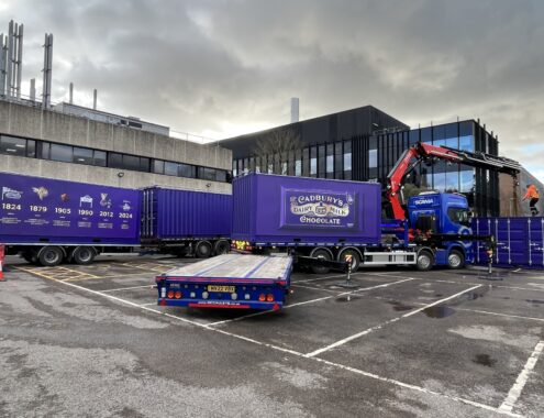 Cadbury's shipping containers.